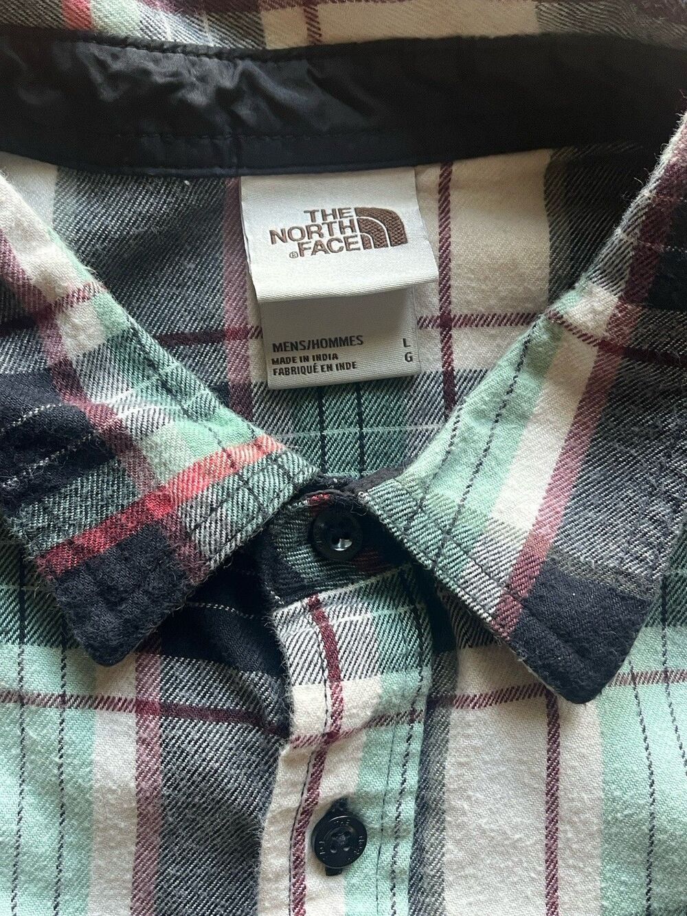The North Face Arroyo Plaid Flannel Shirt Men’s Size Large Gardenia White